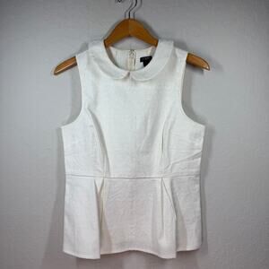 Women's Cream‎ J. Crew Jacquard Fit and Flair Sleeveless Blouse Size 6